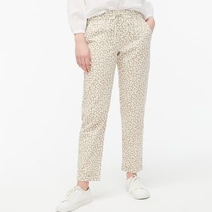J Crew Factory Leopard Linen Drawstring Pant
